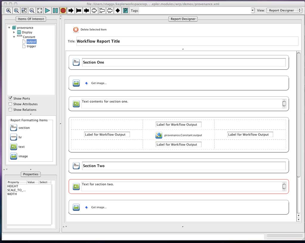 Report Designer GUI current implementation